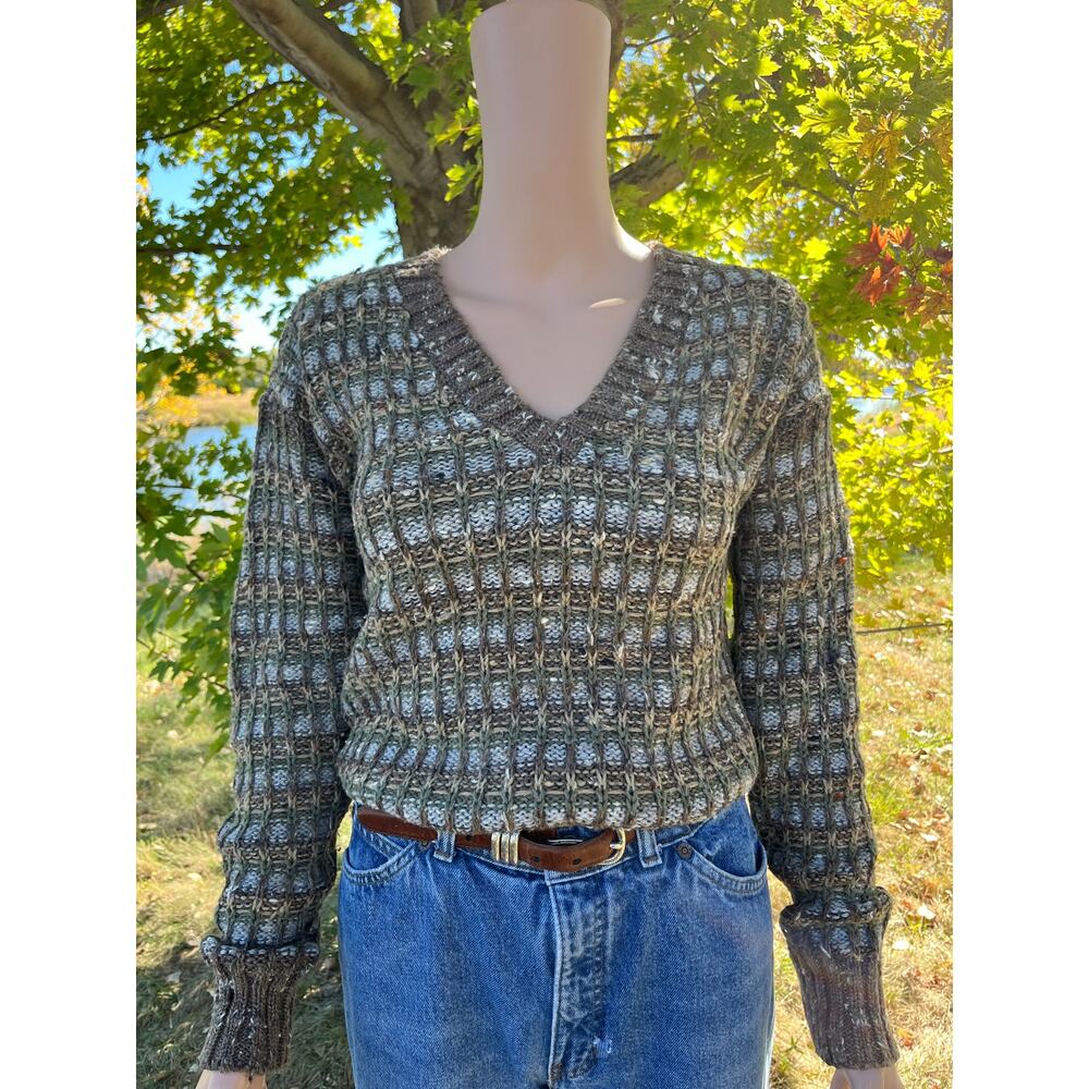 Brown and multi colored sweater